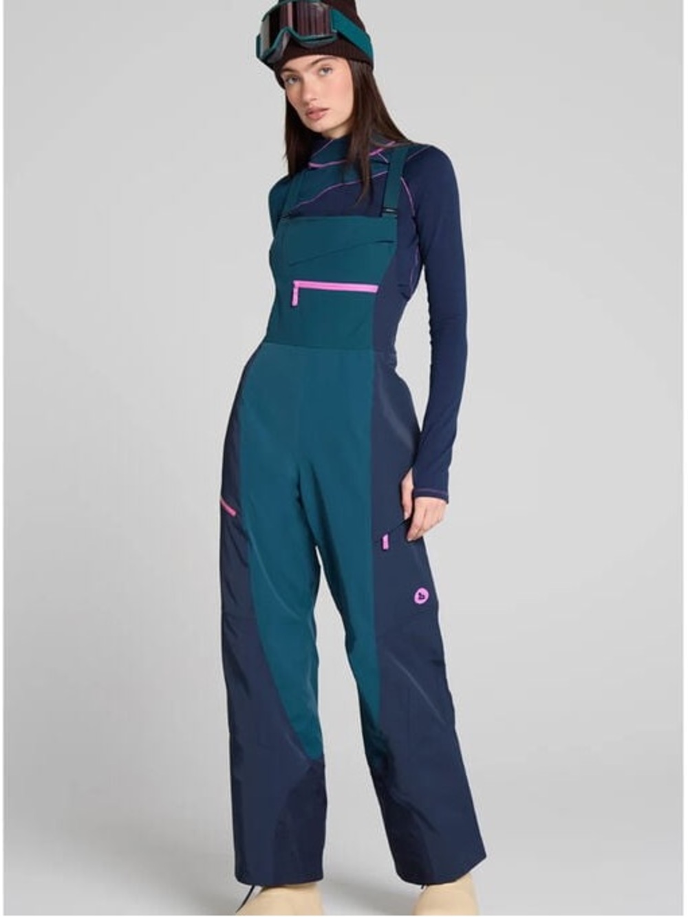 Seniq Slopestar Ski Bib Jumpsuit in Blue & Green Size Large NWT